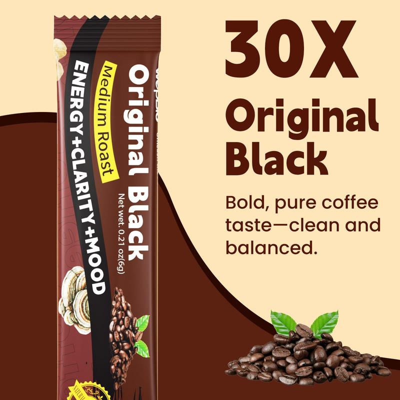 Sugar-Free 11 in 1 Mushroom Coffee Kills Brain Fog Keep Focus Individual Packs 30 Servings Energy Enhancer Clarity Mood Boost Beverage