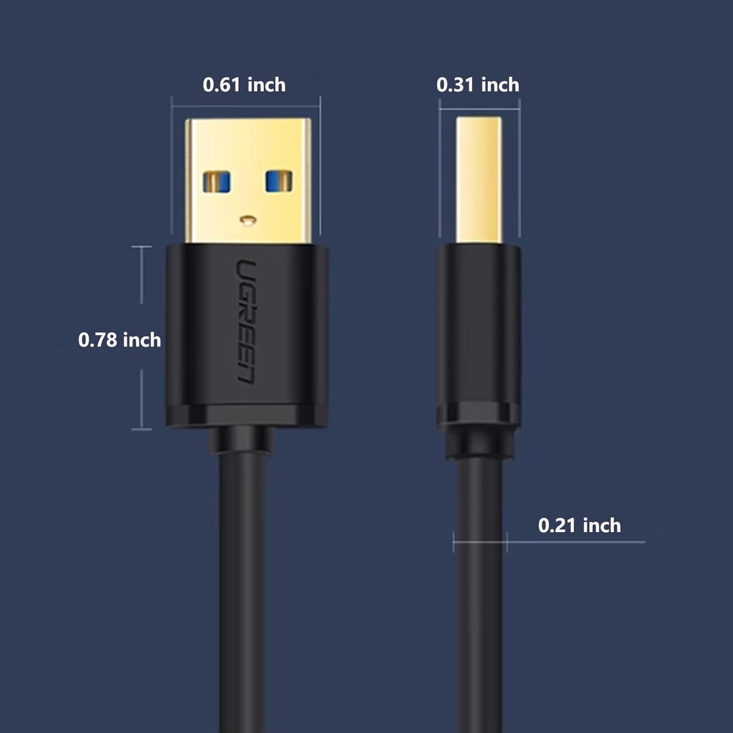 USB to USB, 5 Gbps USB 3.0 Cable, Nylon Durable Male to Male Cable, Compatible with Hard Drive, Cooling Fan/Pad, Camera, DVD Player, TV, Flash Light, Hub, Monitor, Speaker, and More 3.3 FT