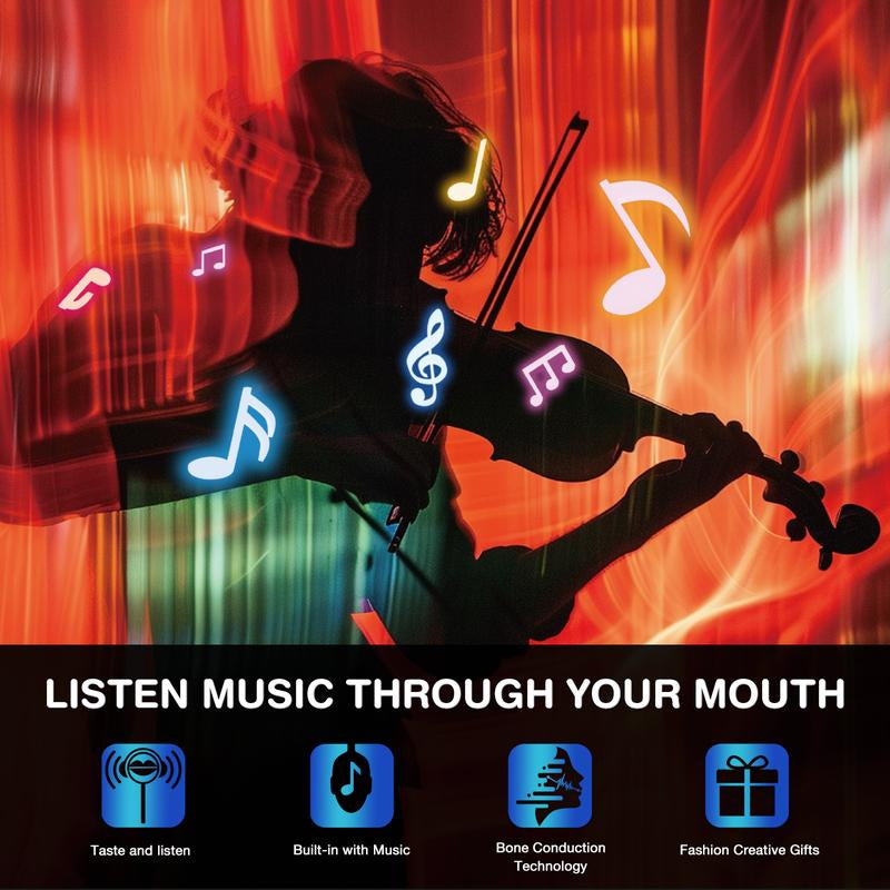 Amos Tastysounds Music Lollipops – Heart-Shaped, Sugar-Free Audio Candies with Bone Conduction Tech | K-Pop Vibe | Strawberry, Blueberry, Watermelon, Blackberry