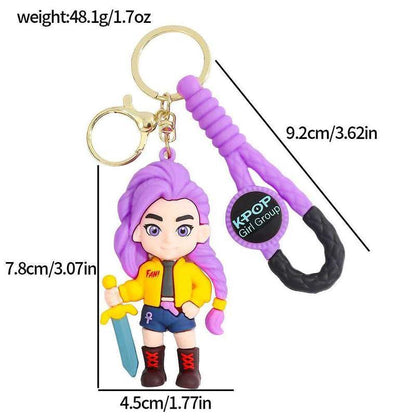 [Christmas Gift] Kpop Hunter Girl-Inspired Keychain Pendant – Cute Cartoon Anime Bag Charm | High-Quality Backpack Accessory | Gift for Kids & Students