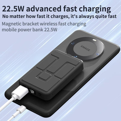 10000Mah Magnetic Power Bank,Foldable Wireless Portable Charger with LED Display,Fast Charging for Iphone 17/16/15/14/13/12 Pro/Pro Max/Plus, Compact Silicone