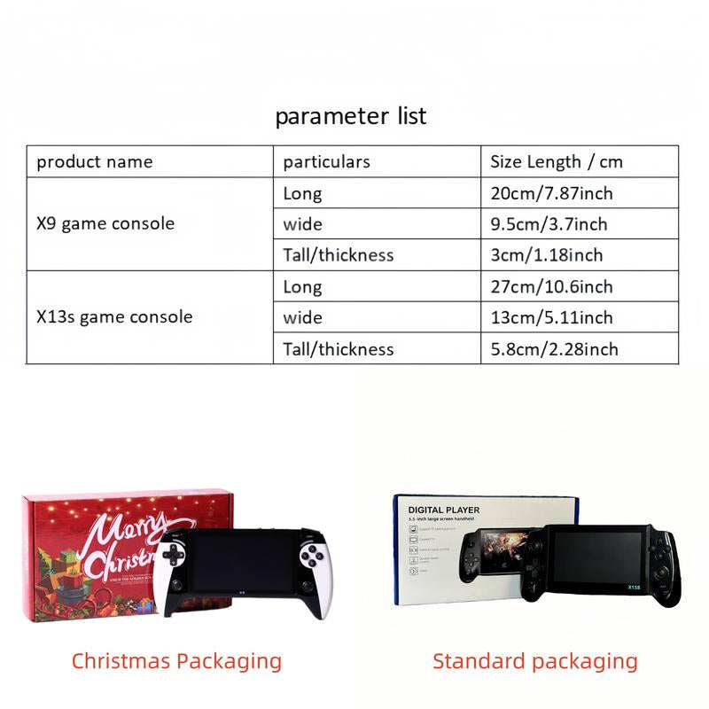 Portable Retro Game Console with 5.5-Inch Large Screen, Supports 10 Emulators, Ultra HD Graphics, Ideal Gift for Birthday, Father’S Day & Christmas, Handheld Game Console