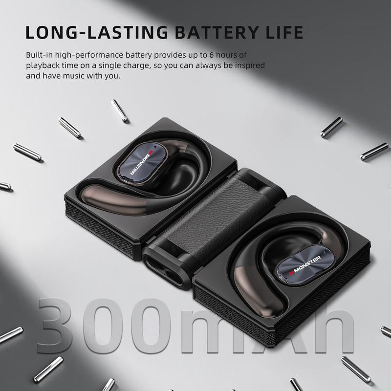 Monster Ear Buds - Headphones Bluetooth with Dual-Fold Design, Noise Isolation - 145H Playtime Wireless Earbuds Bluetooth 6.0, IPX5 Waterproof & Sweatproof Wireless Headphones, Headset Ideal Traveling Gadgets & Electronic Gifts for Men and Women