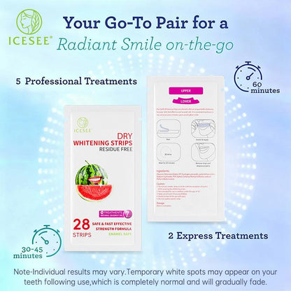 ICESEE Watermelon Flavored Teeth Whitening Strips, 28-Day Treatment, Gently Cares for Sensitive Gums, Removes Coffee and Tea Stains, Suitable for Daily Teeth Whitening.