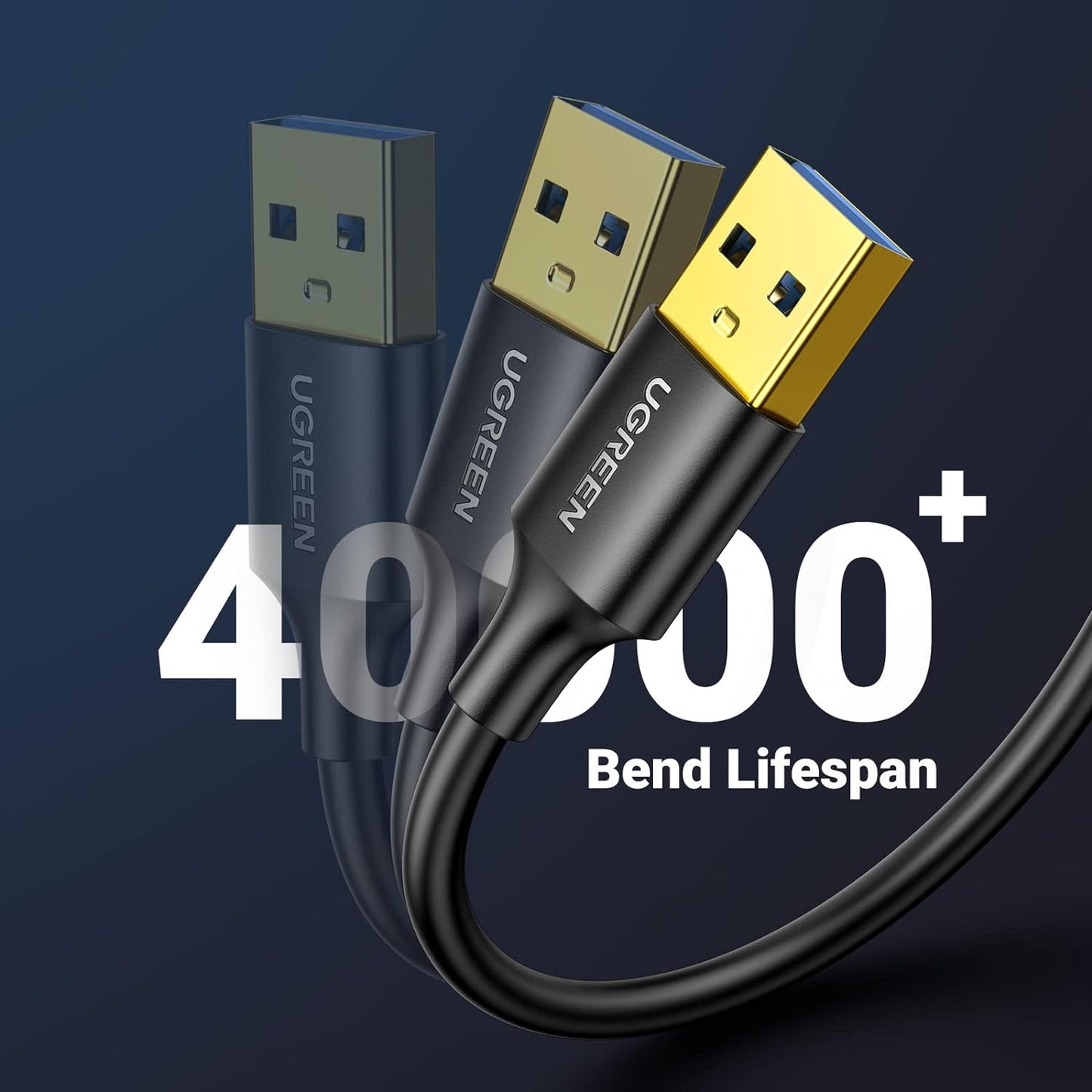 USB to USB, 5 Gbps USB 3.0 Cable, Nylon Durable Male to Male Cable, Compatible with Hard Drive, Cooling Fan/Pad, Camera, DVD Player, TV, Flash Light, Hub, Monitor, Speaker, and More 3.3 FT