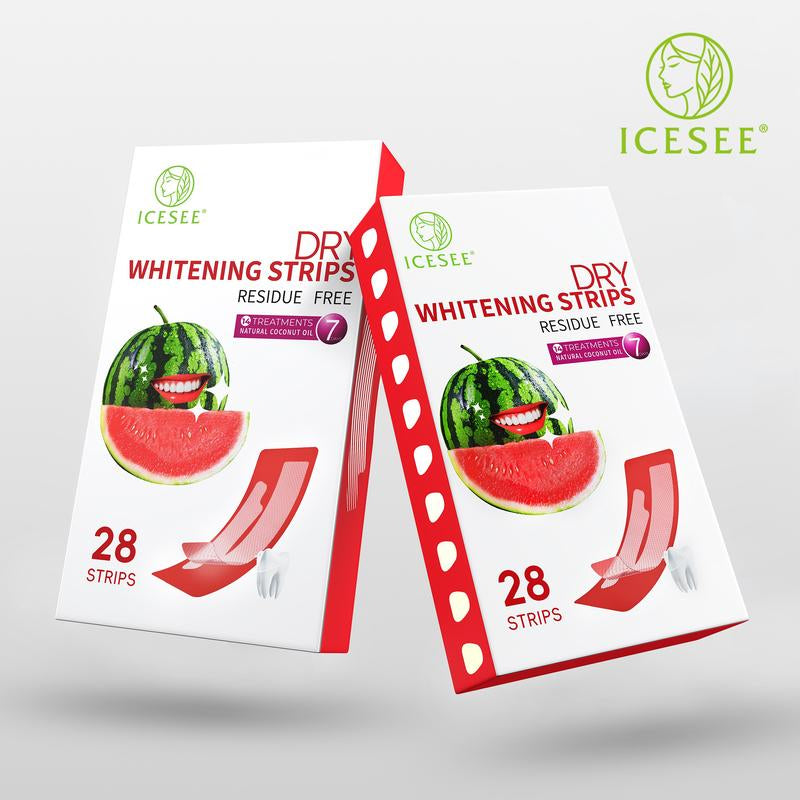 ICESEE Watermelon Flavored Teeth Whitening Strips, 28-Day Treatment, Gently Cares for Sensitive Gums, Removes Coffee and Tea Stains, Suitable for Daily Teeth Whitening.