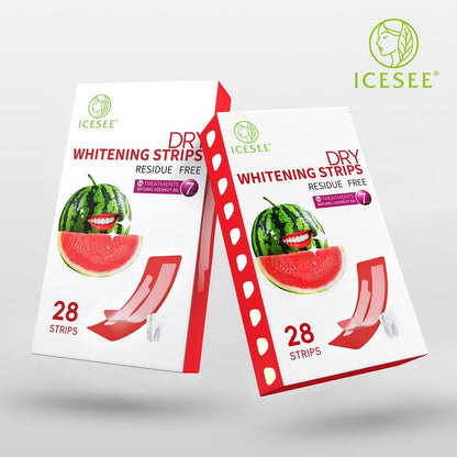 ICESEE Watermelon Flavored Teeth Whitening Strips, 28-Day Treatment, Gently Cares for Sensitive Gums, Removes Coffee and Tea Stains, Suitable for Daily Teeth Whitening.