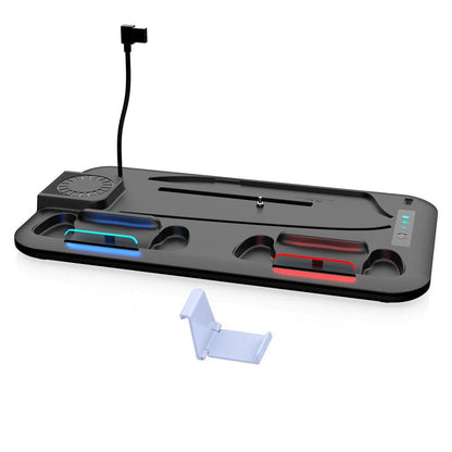 GAMINJA P58 Charging Base Cooling Bracket Compatible with PS5 Console, Vertical Stand Cooling Fan, Multi-Functional Cooling & Charging Station for PS5 Slim Pro All Model Universal