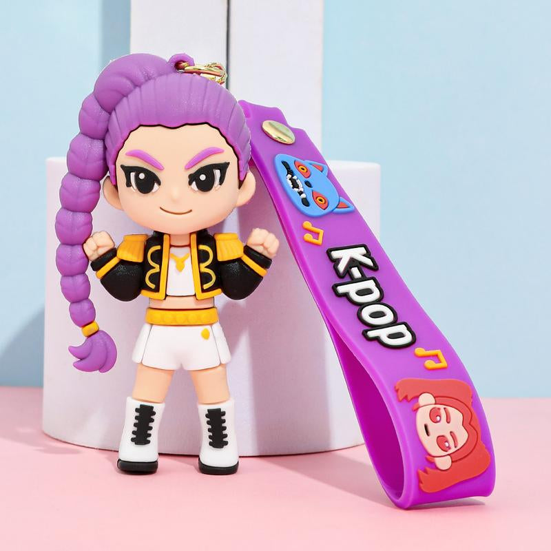 [Christmas Gift] Kpop Hunter Girl-Inspired Keychain Pendant – Cute Cartoon Anime Bag Charm | High-Quality Backpack Accessory | Gift for Kids & Students