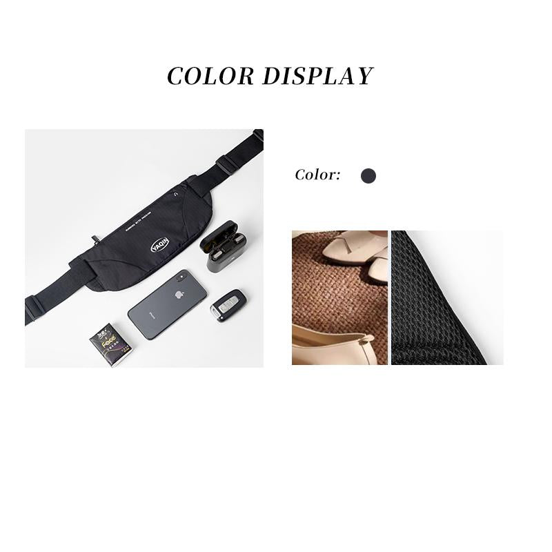 Anti-Theft Travel Waist Bag – Slim Hidden Money Belt, Passport Pouch for Men & Women