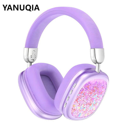YANUQIA Wireless Headphones, Over-Ear Headphones, Hi-Fi Stereo , Suitable for Travel, Work, Sports and Games, Built-In Microphone, Large Battery for Long-Lasting, Suitable for Iphone, Laptop, Ios/Android Bluetooth Headphones