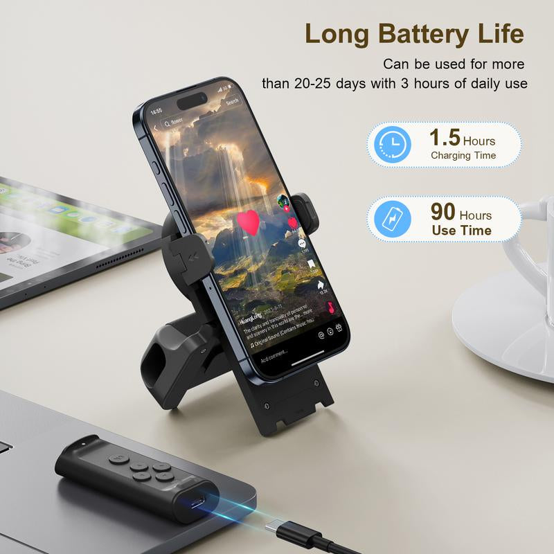 PUTARE Remote Control for Tiktok Scrolling with Smartphone Holder Stand, Wireless Scroller Page Turner, Camera Shutter Video Recording for Ios Android, Cellphone Selfie Accessory,Upgraded,Tiktokshopholidayhaul