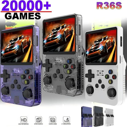 R36S Retro Handheld Game Console, 64GB Storage, 3.5-Inch IPS Screen, 20000+ Classic Games, Portable Vintage Gaming Machine, Digital Console