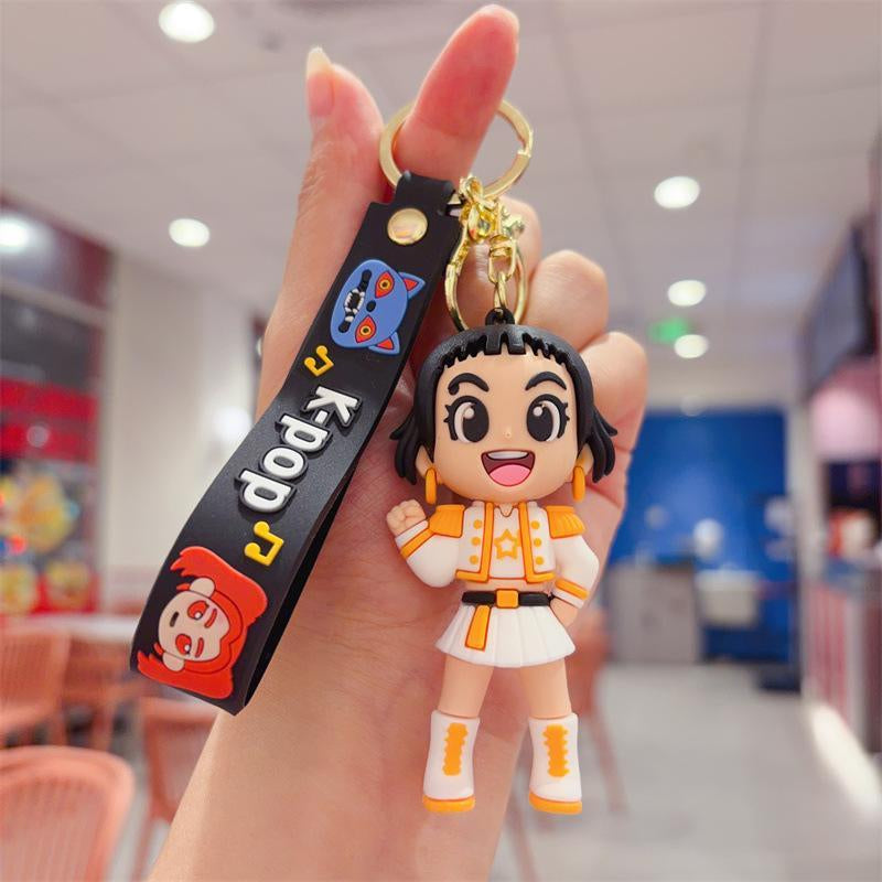 [Christmas Gift] Kpop Hunter Girl-Inspired Keychain Pendant – Cute Cartoon Anime Bag Charm | High-Quality Backpack Accessory | Gift for Kids & Students