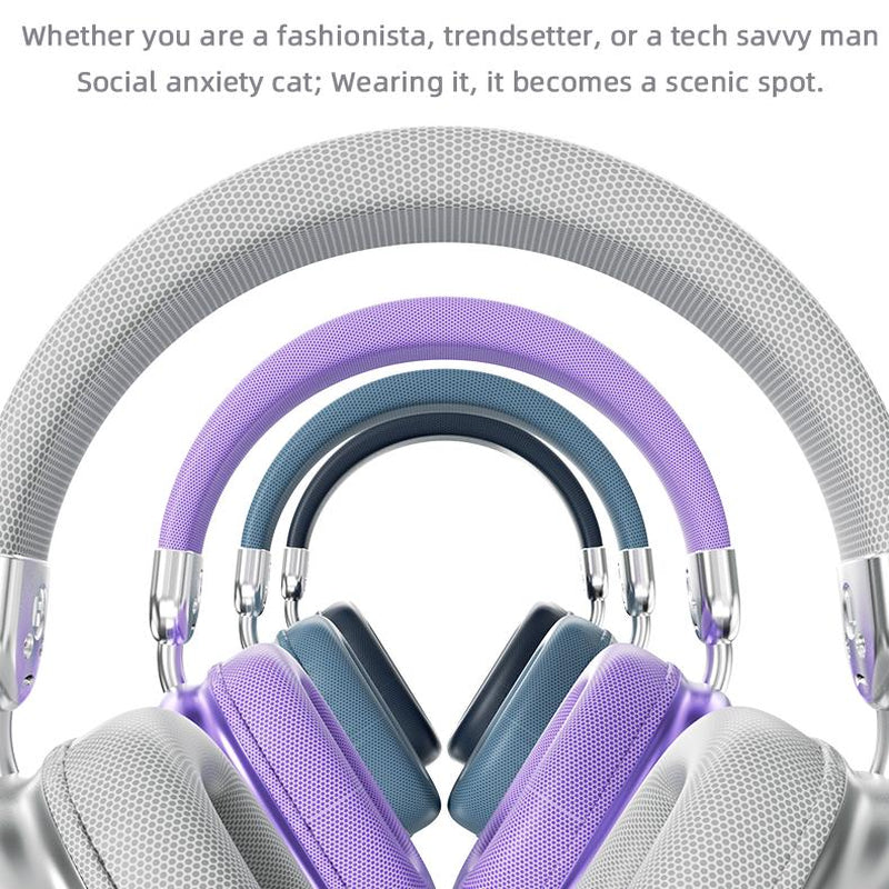 YANUQIA Wireless Headphones, Over-Ear Headphones, Hi-Fi Stereo , Suitable for Travel, Work, Sports and Games, Built-In Microphone, Large Battery for Long-Lasting, Suitable for Iphone, Laptop, Ios/Android Bluetooth Headphones