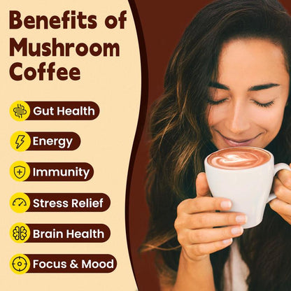 Sugar-Free 11 in 1 Mushroom Coffee Kills Brain Fog Keep Focus Individual Packs 30 Servings Energy Enhancer Clarity Mood Boost Beverage