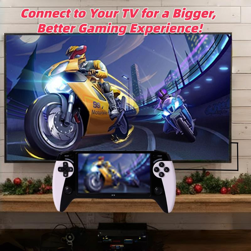 Portable Retro Game Console with 5.5-Inch Large Screen, Supports 10 Emulators, Ultra HD Graphics, Ideal Gift for Birthday, Father’S Day & Christmas, Handheld Game Console