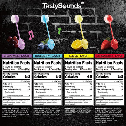 Amos Tastysounds Music Lollipops – Heart-Shaped, Sugar-Free Audio Candies with Bone Conduction Tech | K-Pop Vibe | Strawberry, Blueberry, Watermelon, Blackberry