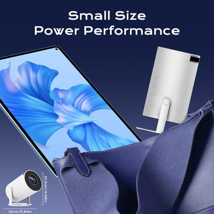 Hy300Pro+ Portable Projector Outdoor Mini 4K Decoding with 5G Wifi 6 & BT 5.0 720P Full HD 160 ANSI Lumens for Android Audio Bluetooth Gaming Home Theater