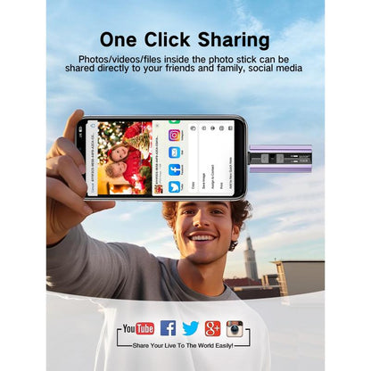 EATOP USB Flash Drive Intended for Iphone Ipad, Memory Stick Storage for Photos and Videos Backup, Compatible with Iphone Ipad Android PC, Plug and Play, No Application Required