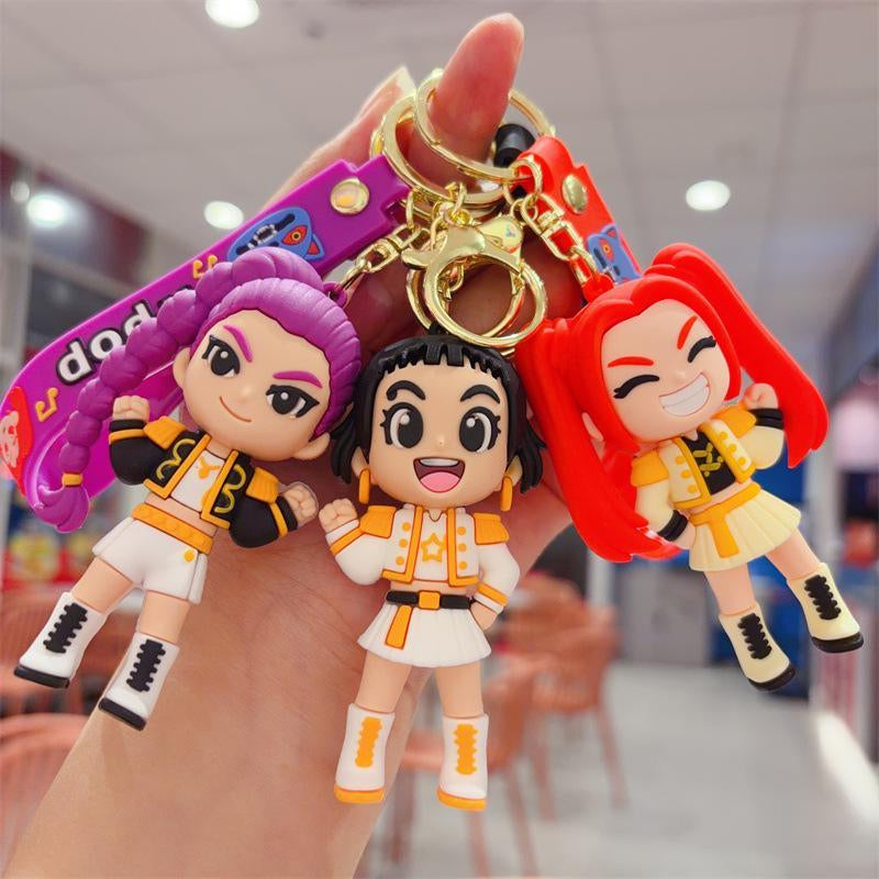 [Christmas Gift] Kpop Hunter Girl-Inspired Keychain Pendant – Cute Cartoon Anime Bag Charm | High-Quality Backpack Accessory | Gift for Kids & Students