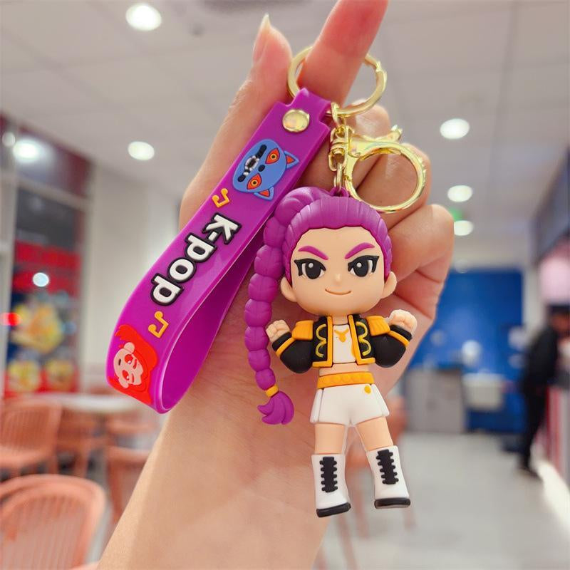 [Christmas Gift] Kpop Hunter Girl-Inspired Keychain Pendant – Cute Cartoon Anime Bag Charm | High-Quality Backpack Accessory | Gift for Kids & Students