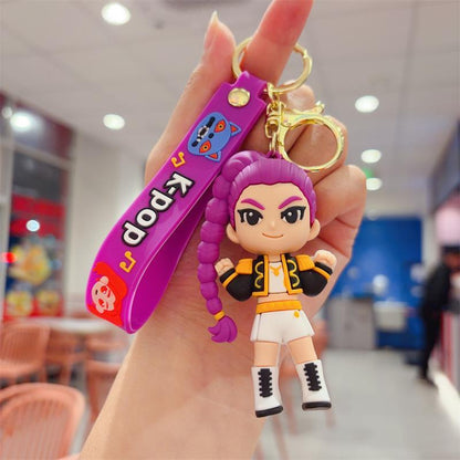 [Christmas Gift] Kpop Hunter Girl-Inspired Keychain Pendant – Cute Cartoon Anime Bag Charm | High-Quality Backpack Accessory | Gift for Kids & Students