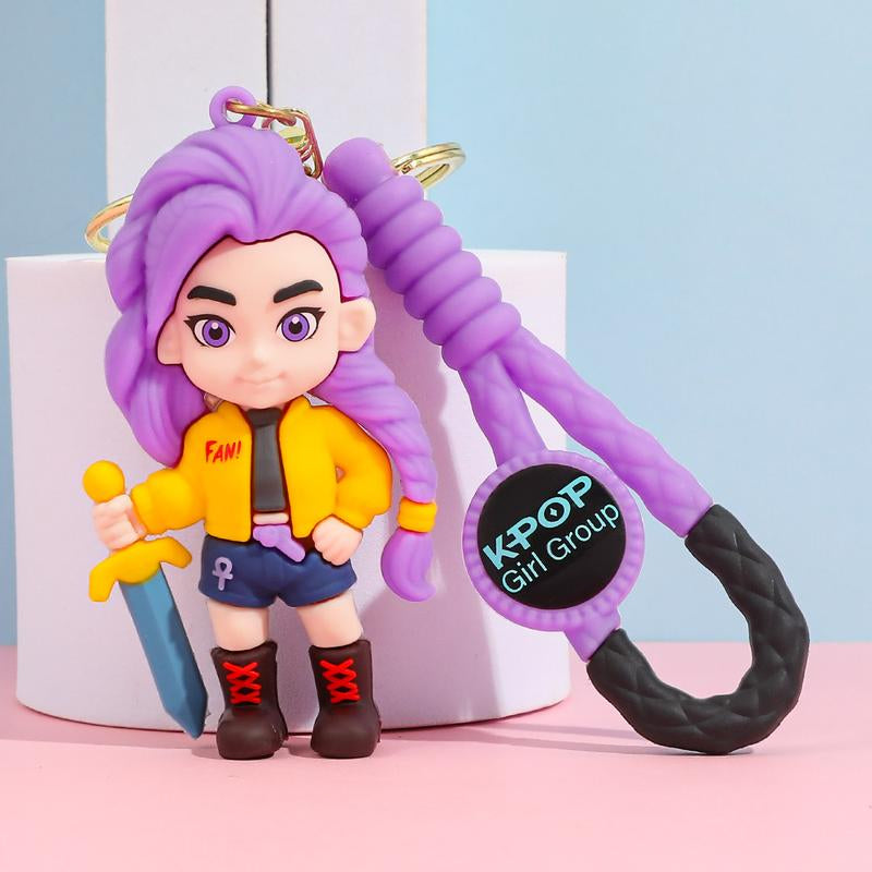 [Christmas Gift] Kpop Hunter Girl-Inspired Keychain Pendant – Cute Cartoon Anime Bag Charm | High-Quality Backpack Accessory | Gift for Kids & Students