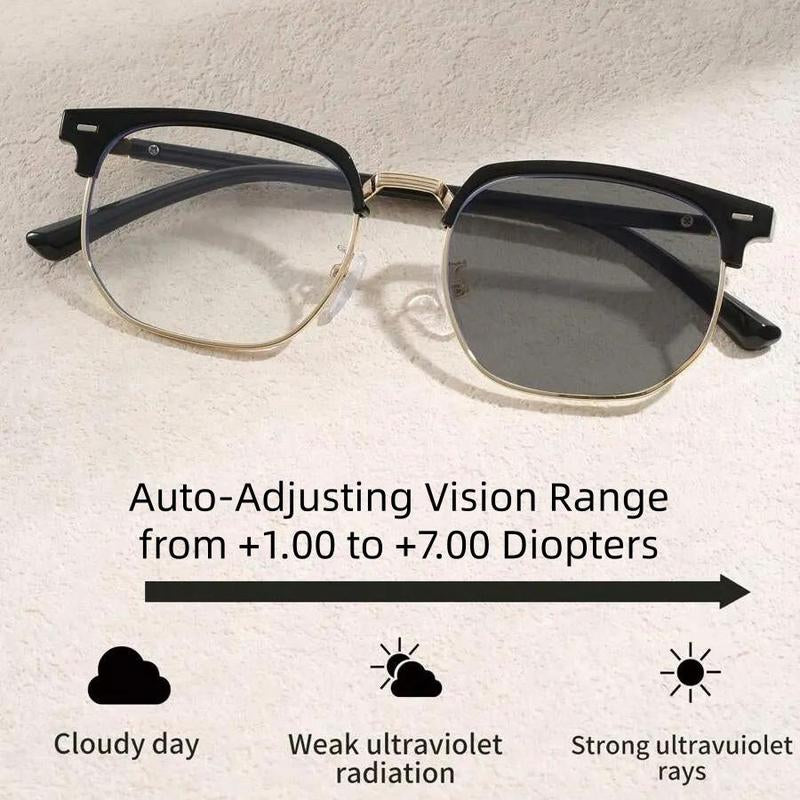 Auto-Focus Reading Glasses for Men & Women — Multi-Distance Vision, UV Auto-Darkening Lenses, Perfect for Reading, Computer, Driving & Daily Wear (6 Styles)
