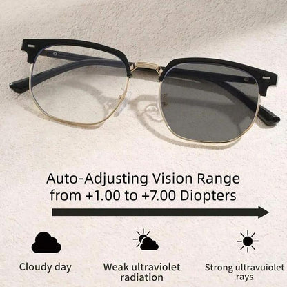 Auto-Focus Reading Glasses for Men & Women — Multi-Distance Vision, UV Auto-Darkening Lenses, Perfect for Reading, Computer, Driving & Daily Wear (6 Styles)