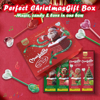 Amos Tastysounds Music Lollipops – Heart-Shaped, Sugar-Free Audio Candies with Bone Conduction Tech | K-Pop Vibe | Strawberry, Blueberry, Watermelon, Blackberry