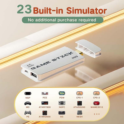 Mass Games Retro Game Console with 20000+ Built-In Games 19 Emulators 2 Wireless Controllers 4K Output & 64GB SD Card Perfect for Kids & Adults - Portable Gaming System,Tiktokshopblackfriday