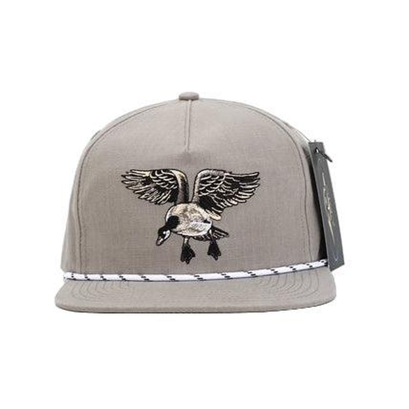 Grey with White/Black Stripe Rope Goose Ripstop Hat Freedom Feather Snapback Baseball Cap Adjustable