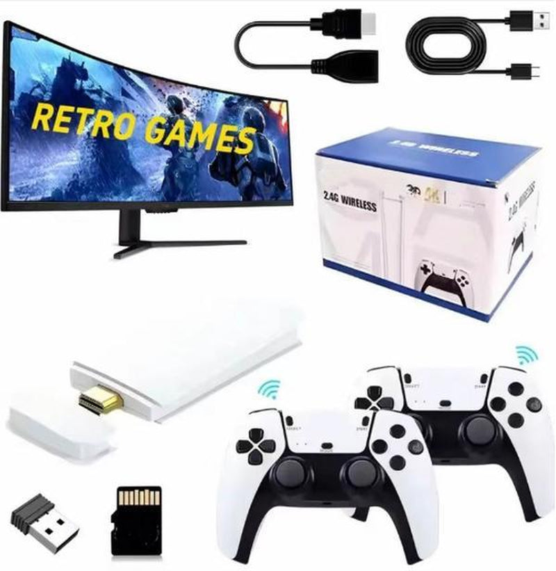 NEW Ultra HD Retro Game Console with 20,000+/30,000 Classic Games, Dual Wireless Controllers & Portable Emulator, Childhood Classic Game Stick