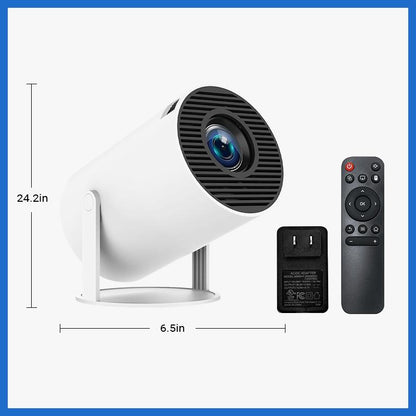 Hy300Pro+ Portable Projector Outdoor Mini 4K Decoding with 5G Wifi 6 & BT 5.0 720P Full HD 160 ANSI Lumens for Android Audio Bluetooth Gaming Home Theater