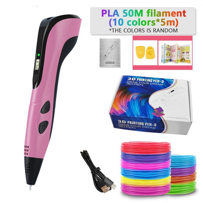 NEW 3D Printing Pen Set, 3D Pen with LCD Display and PLA Filament, Creative DIY Gift for Kids and Children, Ideal for Birthday and Christmas Presents