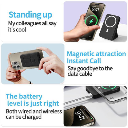 10000Mah Magnetic Power Bank,Foldable Wireless Portable Charger with LED Display,Fast Charging for Iphone 17/16/15/14/13/12 Pro/Pro Max/Plus, Compact Silicone