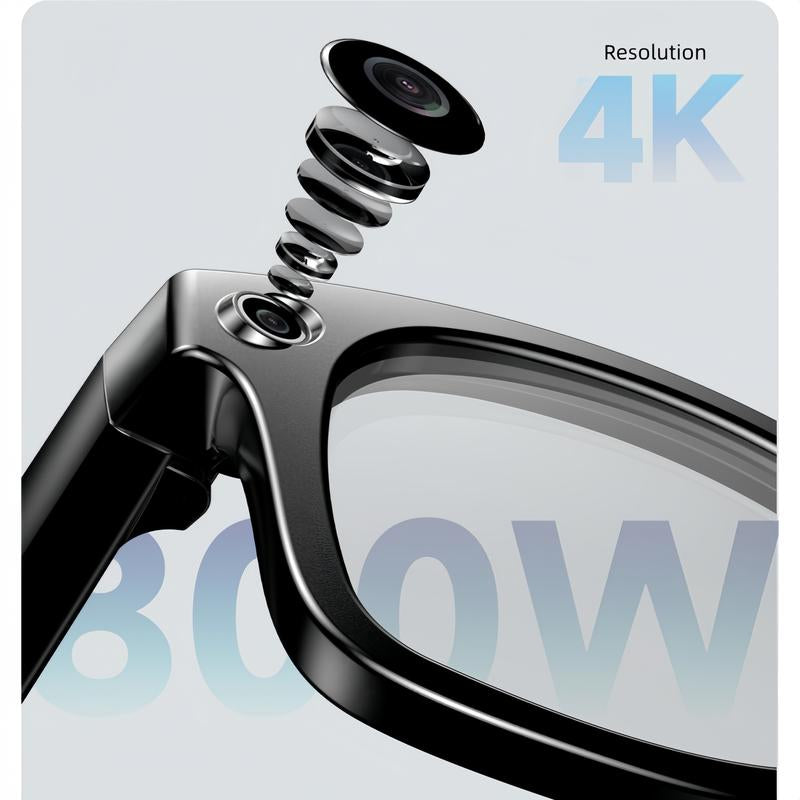 Smart AI Camera Glasses with 8MP Photochromic Lenses ,Button Touch Adjustment for Travel Outdoor Adventures Hands-Free Photography 160+Languages Real-Time Translation Bluetooth Wireless Wearable Video Recording UV Protection ,Black Friday & Cyber Monday