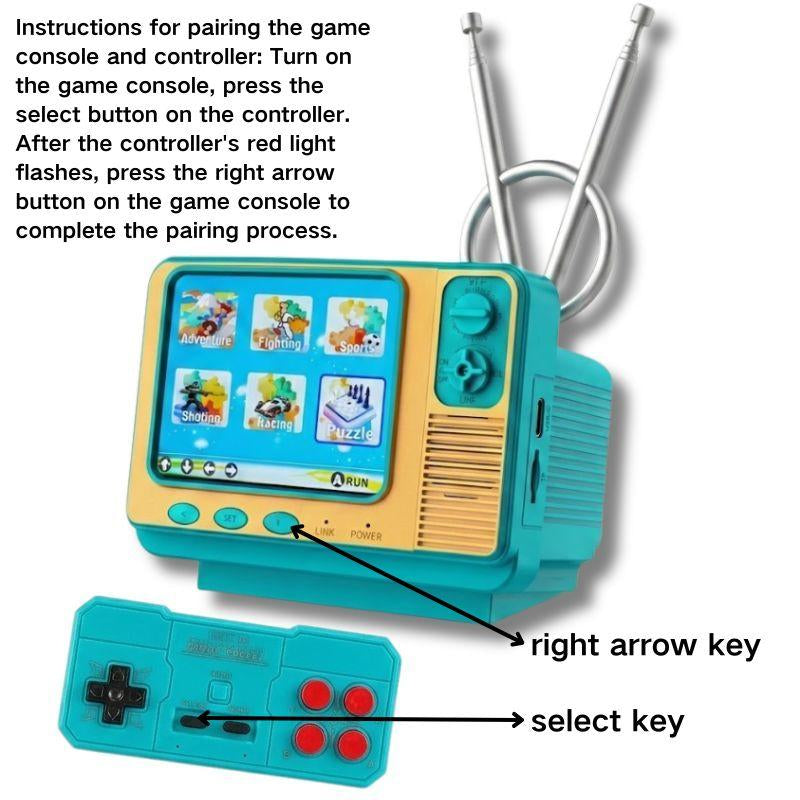 PYBGE 【Save Feature】Retro Video Game Console GV300S: 308 Built-In Classic Games, Classic Retro 3-Color Gamepad, Mini Handheld Tv-Style Game Player – Ideal for Kids & Adult Nostalgia Enthusiasts