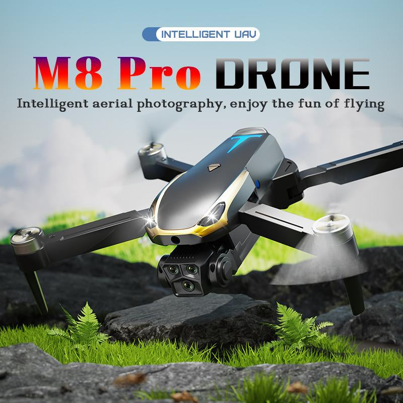 Aerial Drone M8 Pro 2025 GPS Positioning 4K UHD EIS Camera 5G Wifi FPV Brushless Motors Optical Flow Hover Intelligent Obstacle Avoidance Auto Return 360° Stunt Roll Two Batteries