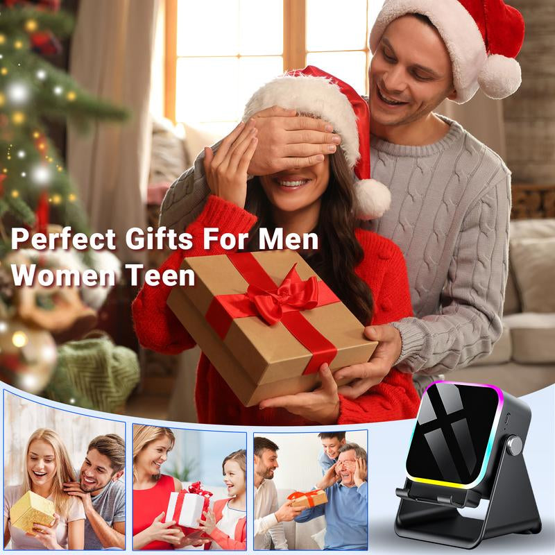 Wireless Induction Audio Speaker Stand, 5In1 Cellphone Holder, 3500Mah Rechargeable Emergency Power Bank,360° Adjustable Mobile Tablet Stand with Colorful Ambient Light Gifts for Men Women,Tiktokshopholidayhaul