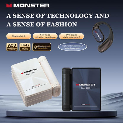 Monster Ear Buds - Headphones Bluetooth with Dual-Fold Design, Noise Isolation - 145H Playtime Wireless Earbuds Bluetooth 6.0, IPX5 Waterproof & Sweatproof Wireless Headphones, Headset Ideal Traveling Gadgets & Electronic Gifts for Men and Women