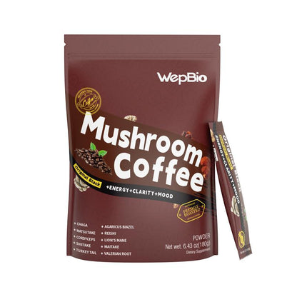 Sugar-Free 11 in 1 Mushroom Coffee Kills Brain Fog Keep Focus Individual Packs 30 Servings Energy Enhancer Clarity Mood Boost Beverage