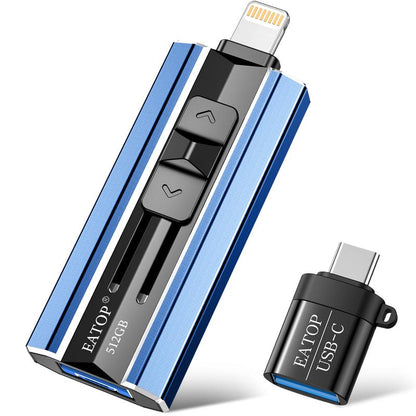 EATOP USB Flash Drive Intended for Iphone Ipad, Memory Stick Storage for Photos and Videos Backup, Compatible with Iphone Ipad Android PC, Plug and Play, No Application Required