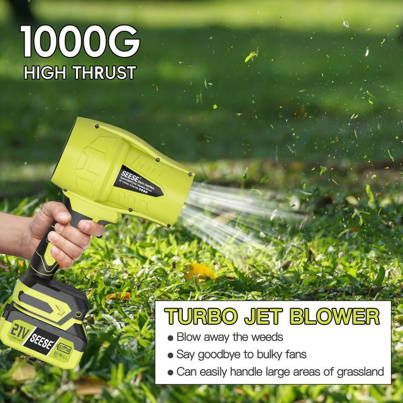 【Tiktokshopholidayhaul】Seese Cordless Leaf Blower Violent Turbofan,Brushlesspure Copper Motor Jet Fan with Battery,Cordlessturbo Super Power Air Duster, Car Drying after Wash, Snowremoval Gift for Thanksgiving,Christmas,New Year